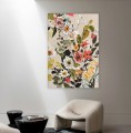 Textura de decoración de pared de flor floreciente abstracta con espátula